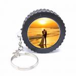 Sublimation Blanks Wheel Rim Keychain Custom Photo Keychain for sale
