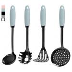 Perforated Stainless Steel And Silicone Utensils , LFGB 4 Piece Utensil Set for sale