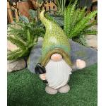 Custom Gnome Magnesium Oxide Garden Statue Rustproof With Green Dots Hat