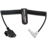 Alvin's Cables 2 Pin Lemo Male Right Angle to Anton Bauer D TAP Coiled Power Cable for Teradek ARRI for sale