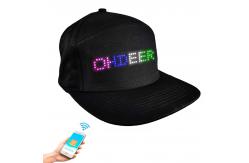 China Editing LED Display Hat With Bluetooth App Control Rechargeable Black supplier