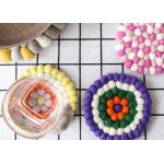 Circle Heart Shaped Wool Felt Balls , 10 Cm Coloured Felt Balls 1-3mm Thickness for sale