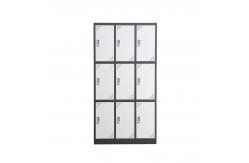 China Office 9 Doors Hygienic Metal Lockers With Handle Lock Knock Down Structure supplier