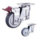 TPR 5 Inch Locking Swivel Casters , 120kg Capacity Small Spring Loaded Casters for sale