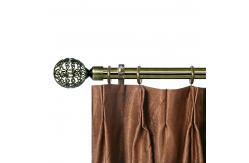 China Anti-Brass Plain Rod Curtain Rods Set With Hollow Iron Finial supplier