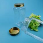 320ml Square Plastic Jars With Lids Candy Cookie Nuts Packaging for sale