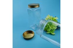 China 320ml Square Plastic Jars With Lids Candy Cookie Nuts Packaging supplier