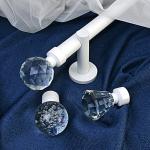 19MM White Color Metal Curtain Rod With Three Dimensional Crystal Ball Finials For Window Decor for sale