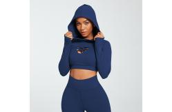 China 230gsm Athletic Women Workout Hoodies Long Sleeve Crop Top Hoodies supplier