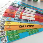 Adjustable Security Tyvek Wristbands with Sequential Numbering Barcoding for Pool Events