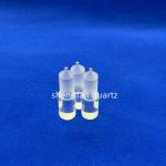 Custom High Light Transmittance High Purity Full Transparent Slotted Quartz Rod Quartz Boat for sale