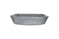 China Shinning Square Countertop Bathroom Sink Chromed Electroplated Coloured Wash Hand Basins supplier