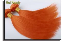 China Customized Orange Silk Straight Virgin Human Hair Extensions Double Stitch Weft supplier