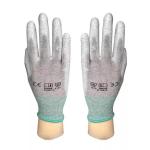 13 Gauge Knitted Lined Pu Coated Gloves ESD Antistatic Carbon Fiber Finger Men Construction Gloves for sale