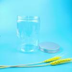32 Oz Straight Clear Plastic Food Storage Jars With Silver Screw Lids