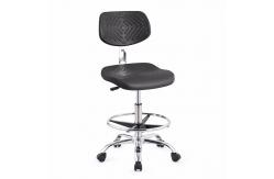 China Black ESD Backrest Anti Static Lab Chair Metal Frame With Hard Plastic Seat supplier