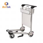 Airport Luggage Trolley Stainless Steel Airport Baggage Cart With Handle Brake for sale