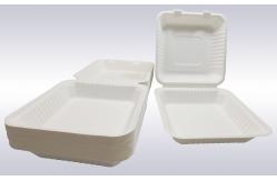 China 9 Inch 1500ml Biodegradable Bagasse Tableware Clamshell Containers Sustainable supplier