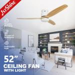 Led Fan Light With 3 Solid Wood Blade,Quite Dc Motor Kitchen Low Profile for sale