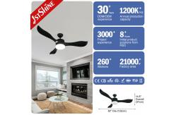 China 33.3W 52inch 5 Speed Remote Control Plastic LED Ceiling Fan With Light supplier
