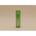 Clear Green Refillable Glass Perfume Spray Bottles With AS Rectangle Bottle Cover for sale