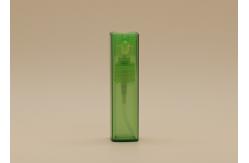 China Clear Green Refillable Glass Perfume Spray Bottles With AS Rectangle Bottle Cover supplier