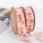 Polyester Gift Packing Ribbon Custom Print Satin Ribbon for Eco-Friendly Bouquet