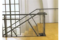 China Silver Stainless Steel Balustrade Mesh , Custom Size Metal Mesh Stair Railing supplier