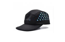 China Triangle Shape Laser Cutting Customized 5 Panel Camper Hat With Linning supplier