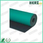 Double Layer ESD Rubber Mat , Anti Static Table Mat Green / Gray / Blue Color for sale