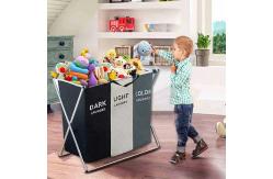 China Odorless Sonsill 3 Section Laundry Tote , Lightweight Dirty Clothes Hampers supplier