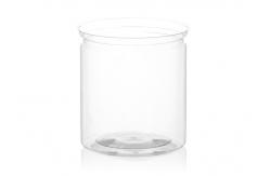 China Heat Protection Clear Plastic Cylinder PET Easy Open Lid Canned Package supplier