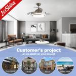 42 Retractable Ceiling Fan Light With Remote Control DC Motor