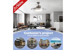 China Retractable Blades LED Ceiling Fan with Remote Control and 42 Inch Acrylic Lampshade supplier