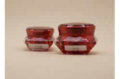 China Red Diamond Shape Empty Cosmetic Pots ABS Plastic Cap OEM Design Available supplier