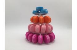China Small 4 Tier Portable Plastic Macaron Packaging 25cm Plastic Macaron Tower supplier