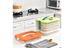 China Multilayer Rectangle Plastic Food Household Storage Container Box For Dumpling supplier