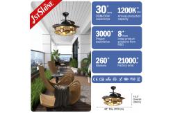 China 42 Inch Black Retractable Ceiling Fan With Light Remote Control supplier