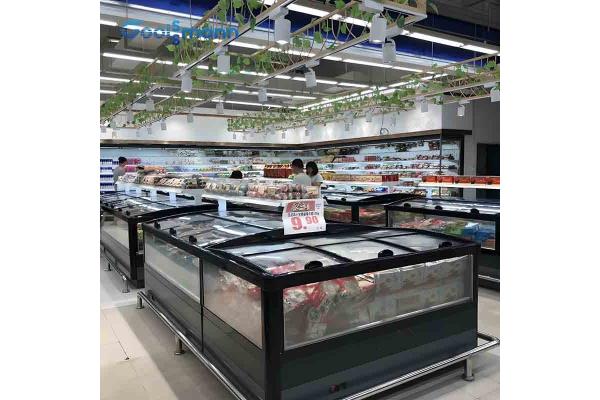 High Visual Display Deep Freezer , Glass Door Sliding Lid Chest Freezer