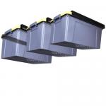 3-Set Ceiling Tote Slide Storage Bin Rack for 3 Bins Garage Overhead Storage System for sale