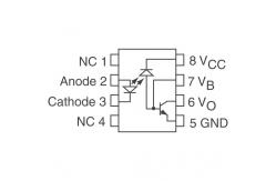 China 6N136-500E RF Integrated Circuits High Speed Optocouplers 1 Mb/s 3750Vrms supplier