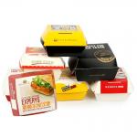 Disposable kraft paper burger packaging box food grade customized logo environmentally friendly for sale