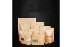 China Brown Kraft Paper  Biodegradable Stand Up Pouch With Window supplier