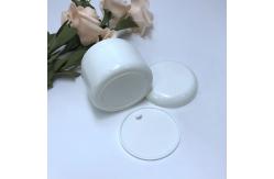 China Cosmetic Container 100ml 50ml White PP Plastic Cream Jar With Silver Edge supplier