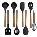 Acacia Wooden Kitchen Utensil Set 8pcs Heatinsulated BPA Free for sale