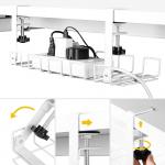 0.85kg Cable Management Tray for Office Under Desk No Drilling Iron Wire Adjustable for sale