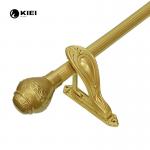 28MM Pipe Curtain Pole With Single Brackets Unique Finials For Hotel Decor for sale
