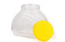 China Irregular Shape Canned Food Clear Pet Jars Plastic Jar With Handle supplier