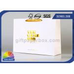 Luxury European Style recycled paper shopping bags Euro Totes with Logo Gold Stamping for sale
