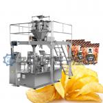 Potato Chips Granule Packing Machine Eight Stations With Multi Head Scale for sale